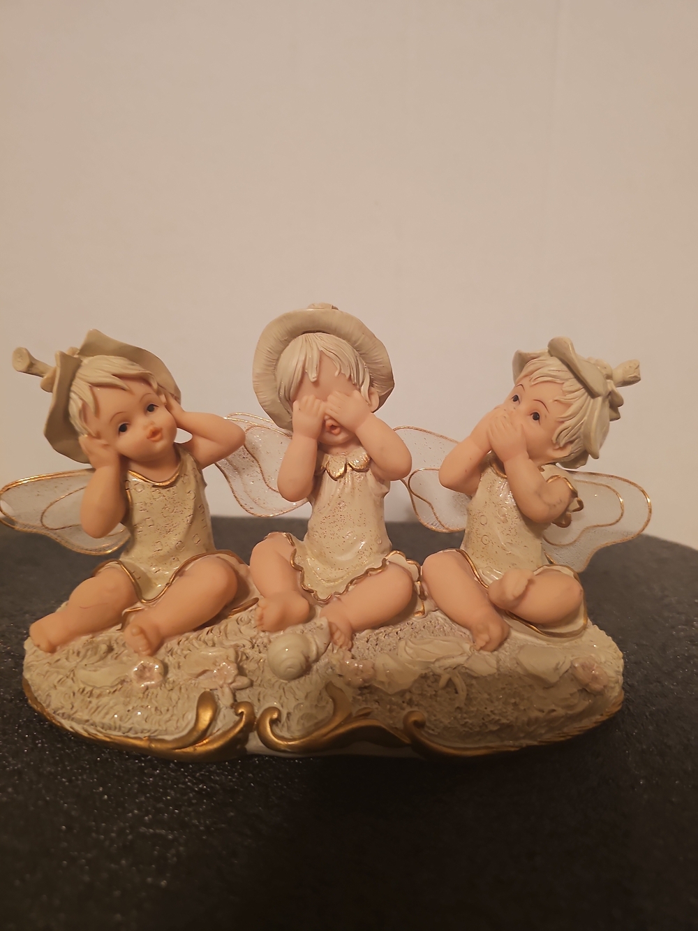 Decorative Fairy Trio Figurine in Cream and Gold - Brand